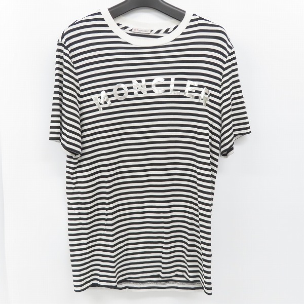 JPタグ】MONCLER/モンクレール MAGLIA T-SHIRT ボーダー柄 シルバー 