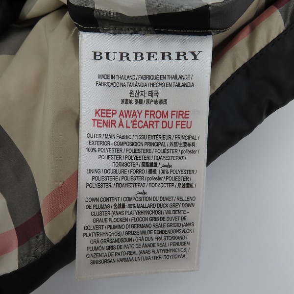 実際に弊社で買取させて頂いた【JPタグ】BURBERRY/バーバリー 裏ノバチェック ダウンベスト KIDS/116cmの画像 3枚目