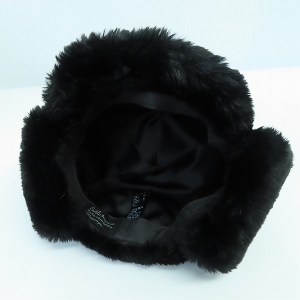 実際に弊社で買取させて頂いたCA4LA/カシラ フォックスファー ファンシーキャップ  ブラックの画像 4枚目