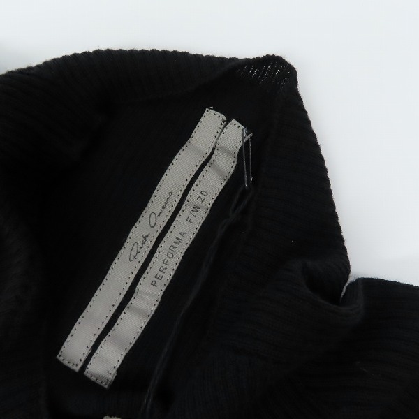実際に弊社で買取させて頂いた【未使用】Rick Owens/リックオウエンス 20FW PERFORMA RIBBED ROUND NECK リブニット ブラック RP20F2621 RIBM/XSの画像 2枚目