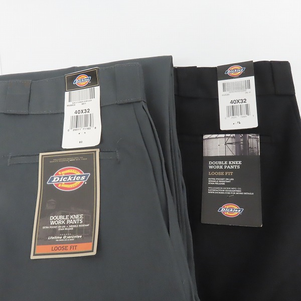 実際に弊社で買取させて頂いたDickies/ディッキーズ DOUBLE KNEE WORK PANT ワークパンツ 85283 チャコール/ブラック/40×32 2点セット　の画像 9枚目
