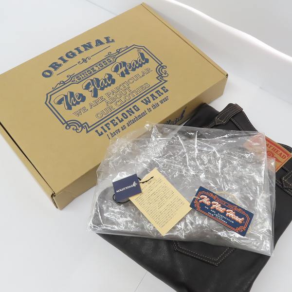 実際に弊社で買取させて頂いたTHE FLAT HEAD/フラットヘッド 馬革/ホースハイド レザーパンツ ブラック 3007H size：W33の画像 9枚目