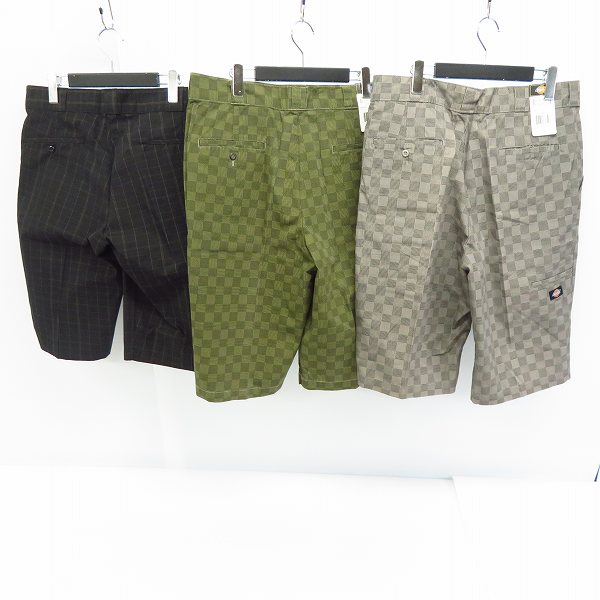 実際に弊社で買取させて頂いた【未使用】Dickies/ディッキーズ チェック柄ショートパンツ/ショーツ size：W34 3点セット　の画像 1枚目
