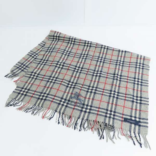 実際に弊社で買取させて頂いたBurberry LONDON/バーバリーロンドン ノバチェック柄 ウールマフラーの画像 1枚目