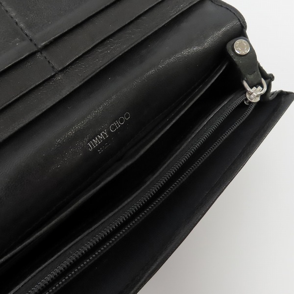 実際に弊社で買取させて頂いたJIMMY CHOO/ジミーチュウ スタースタッズ 長財布 ブラックの画像 6枚目