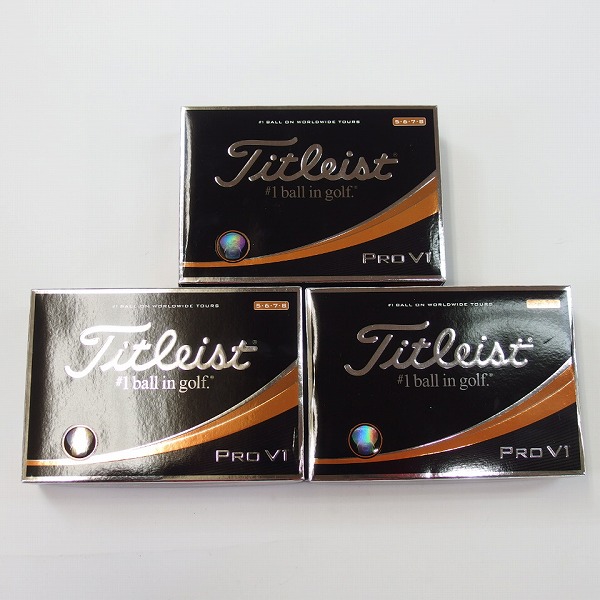 実際に弊社で買取させて頂いた【未使用/オウンネーム入】Titleist/タイトリスト PRO V1 2017年モデル ゴルフボール 3ダースの画像 2枚目