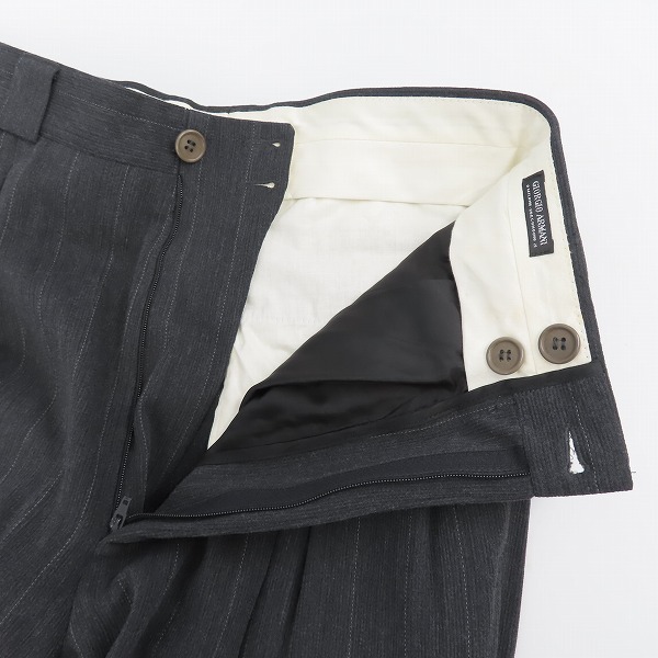 実際に弊社で買取させて頂いたGIORGIO ARMANI/ジョルジオ アルマーニ ストライプ柄セットアップスーツ 46の画像 6枚目