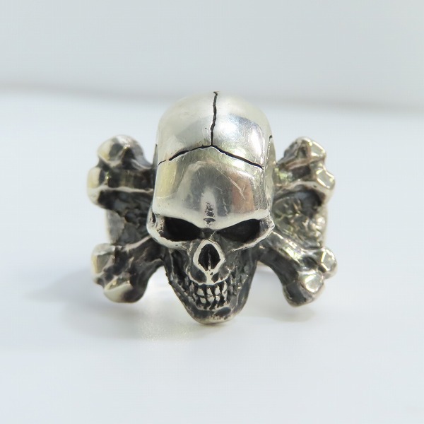 実際に弊社で買取させて頂いた【ギャラ付】CRAZY PIG/クレイジーピッグ LARGE 3D SKULL&CB ラージスカルスリィーディークロスボーンスカル リング/19号の画像 1枚目