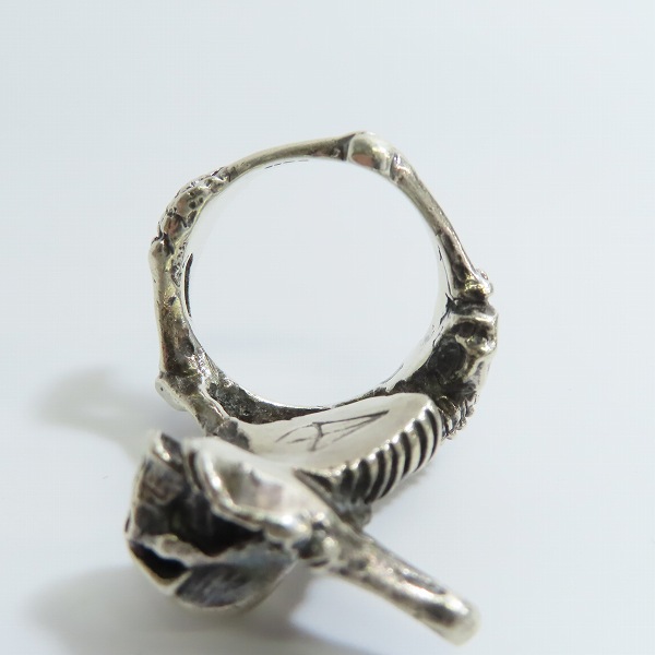 実際に弊社で買取させて頂いた【ギャラ付】CRAZY PIG/クレイジーピッグ スカル スケルトン リング 18.5号の画像 5枚目
