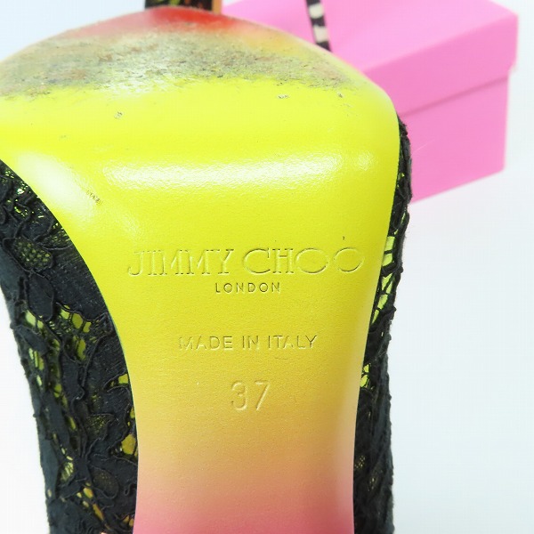 実際に弊社で買取させて頂いたJIMMY CHOO×Rob Pruitt/ジミーチュウ×ロブ プルーイット カプセルコレクション パンダプリント ラメゼブラ ピンヒール 37の画像 5枚目