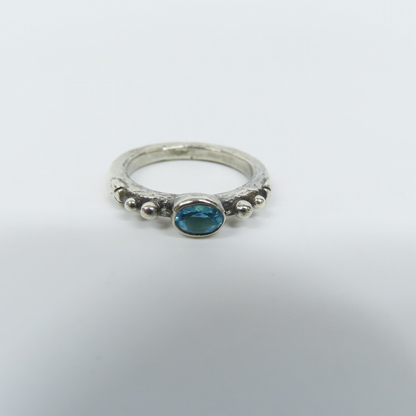 実際に弊社で買取させて頂いた【ギャラ付き】Loree Rodkin/ローリーロドキン TINY MEDIEVAL OVAL BEZEL CROSS BANDリングwブルートパーズ 9号の画像 1枚目