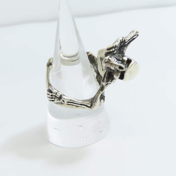 実際に弊社で買取させて頂いた【ギャラ付】CRAZY PIG/クレイジーピッグ スカル スケルトン リング 18.5号の画像 1枚目