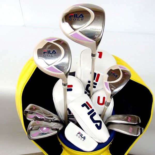 実際に弊社で買取させて頂いたFILA/フィラ レディースゴルフ 8本セット FLEX：L adidasキャディバッグ付き