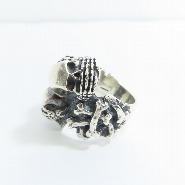 実際に弊社で買取させて頂いた Crazy Pig Designs/クレイジーピッグ スリーワイズスカルリング THREE WISE SKULLS RING 指輪 21号の画像 2枚目