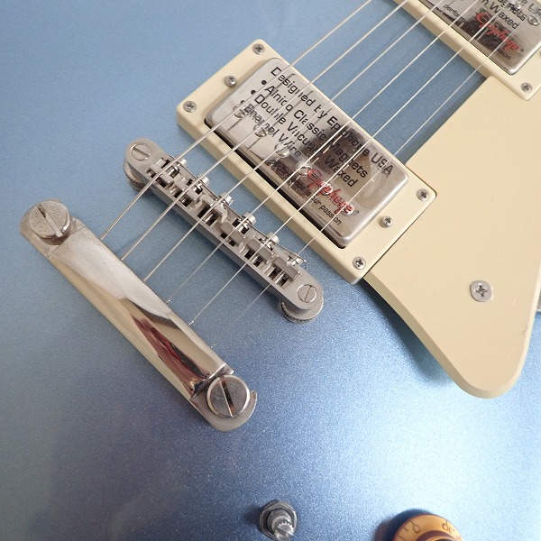 実際に弊社で買取させて頂いた★Epiphone/エピフォン Les Paul Standard/レスポール スタンダード メタリックブルー ギグケース付 の画像 5枚目