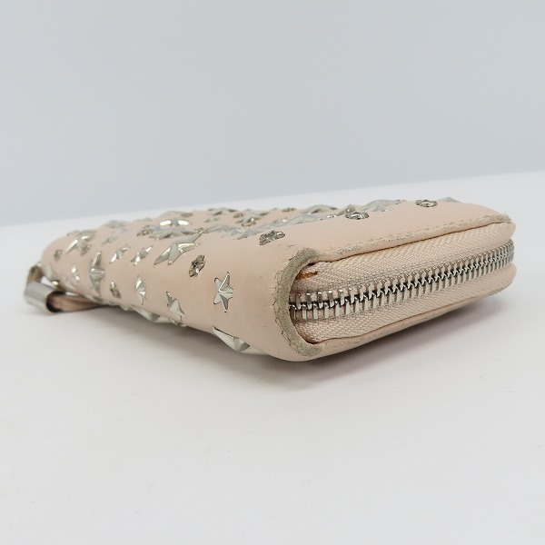 実際に弊社で買取させて頂いたJIMMY CHOO/ジミーチュウ スタースタッズ/ストーン ラウンドファスナー ウォレット/長財布の画像 2枚目