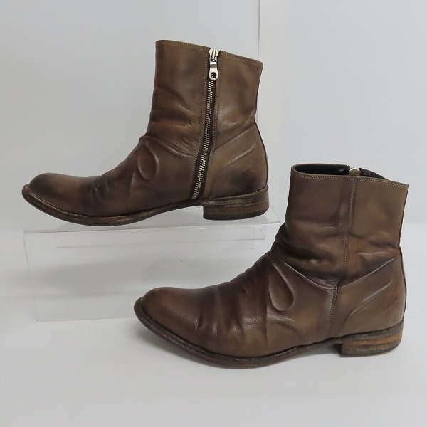 実際に弊社で買取させて頂いたMIHARA YASUHIRO/ミハラヤスヒロ 炙り出しサイドジップシューズ/26の画像 3枚目