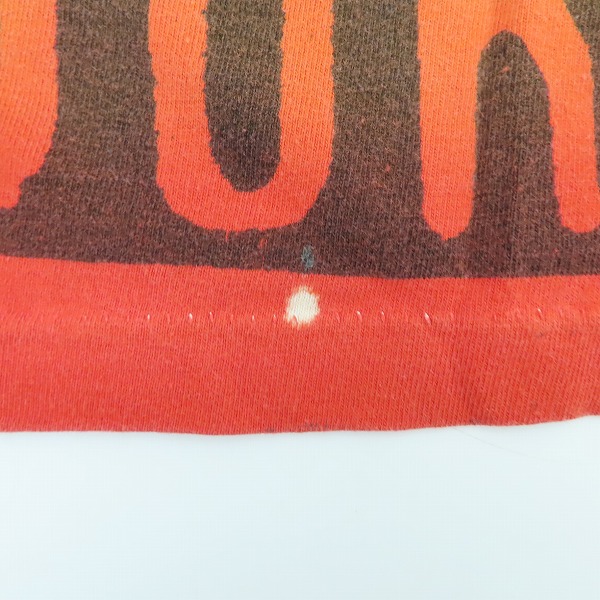 実際に弊社で買取させて頂いたThe Rolling Stones/ローリングストーンズ 90s ビンテージ WORLD TOUR 94/95 バンドTシャツ レッド×イエロー/XLの画像 5枚目