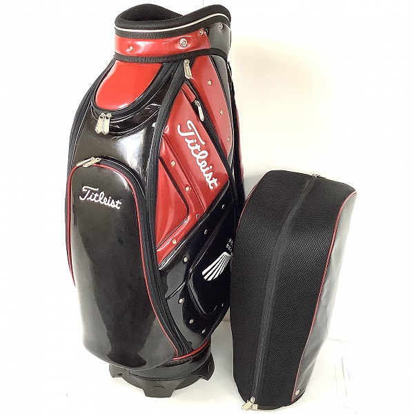 実際に弊社で買取させて頂いたTitleist/タイトリスト 9.5型47インチ対応 スタッズ エナメルキャディバッグ CB431の画像 1枚目