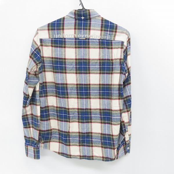 実際に弊社で買取させて頂いたuniform experiment/ユニフォームエクスペリメント BACK PRINT FLANNEL CH フランネルシャツ UE-123067/1の画像 1枚目