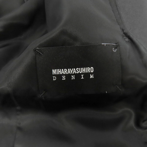 実際に弊社で買取させて頂いたIHARAYASUHIRO DENIM/ミハラヤスヒロ デニム ノーカラーテーラードジャケット/44の画像 2枚目