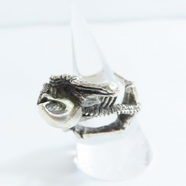 実際に弊社で買取させて頂いた【ギャラ付】CRAZY PIG/クレイジーピッグ スカル スケルトン リング 18.5号の画像 2枚目