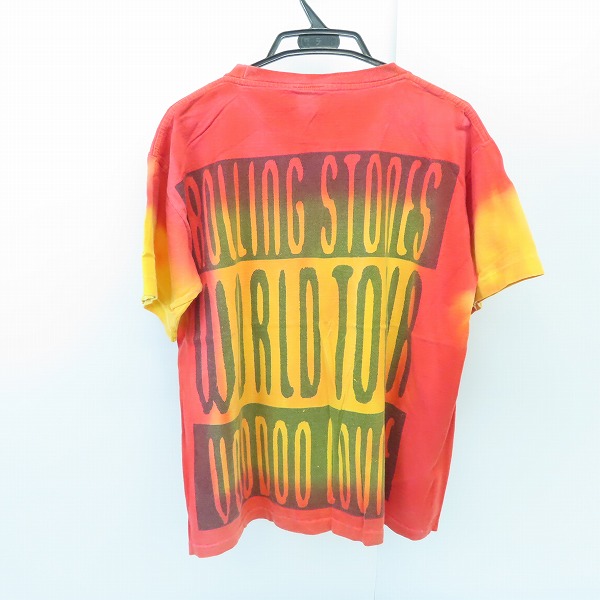 実際に弊社で買取させて頂いたThe Rolling Stones/ローリングストーンズ 90s ビンテージ WORLD TOUR 94/95 バンドTシャツ レッド×イエロー/XLの画像 1枚目