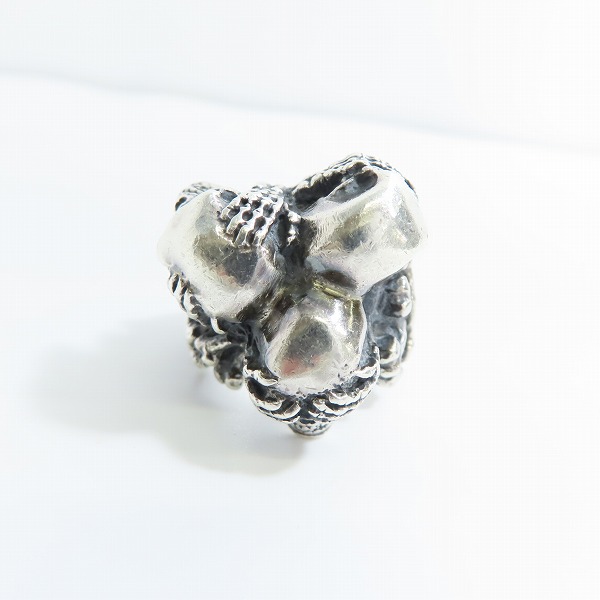 実際に弊社で買取させて頂いた Crazy Pig Designs/クレイジーピッグ スリーワイズスカルリング THREE WISE SKULLS RING 指輪 21号の画像 1枚目
