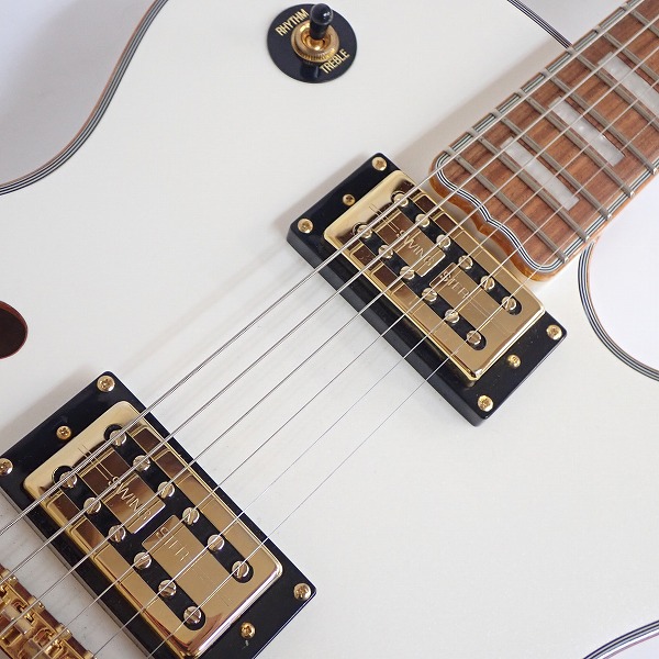 実際に弊社で買取させて頂いた★Epiphone/エピフォン Swingster Royale Pearl White タップスイッチ搭載 フルアコ エレキギター ソフトケース付の画像 5枚目