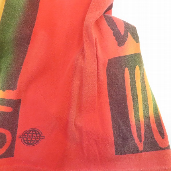 実際に弊社で買取させて頂いたThe Rolling Stones/ローリングストーンズ 90s ビンテージ WORLD TOUR 94/95 バンドTシャツ レッド×イエロー/XLの画像 4枚目