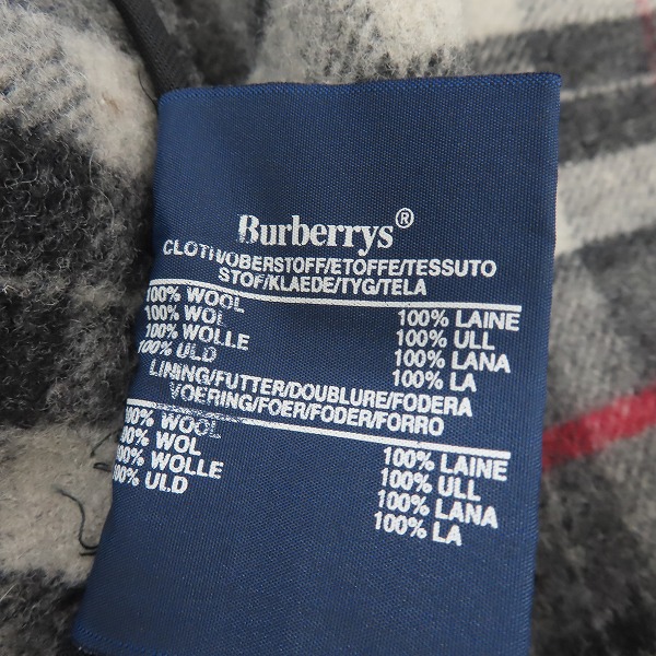 実際に弊社で買取させて頂いたBurberrys/バーバリー 裏地チェック柄 ダッフルコート/Lの画像 3枚目
