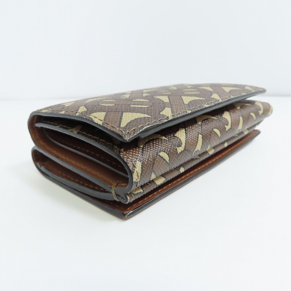 実際に弊社で買取させて頂いたBURBERRY/バーバリー LARK TB MONOGRAM E-CANVAS モノグラム 三つ折りミニ財布 8022945の画像 2枚目