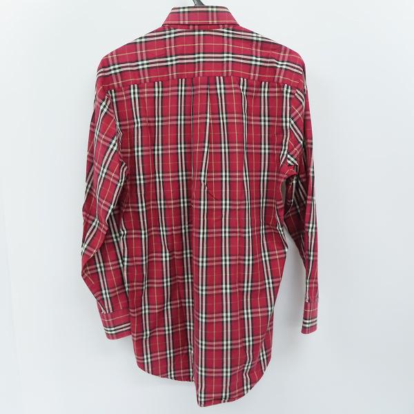 実際に弊社で買取させて頂いたBURBERRY LONDON/バーバリーロンドン チェック柄 長袖シャツ レッド系/Sの画像 1枚目