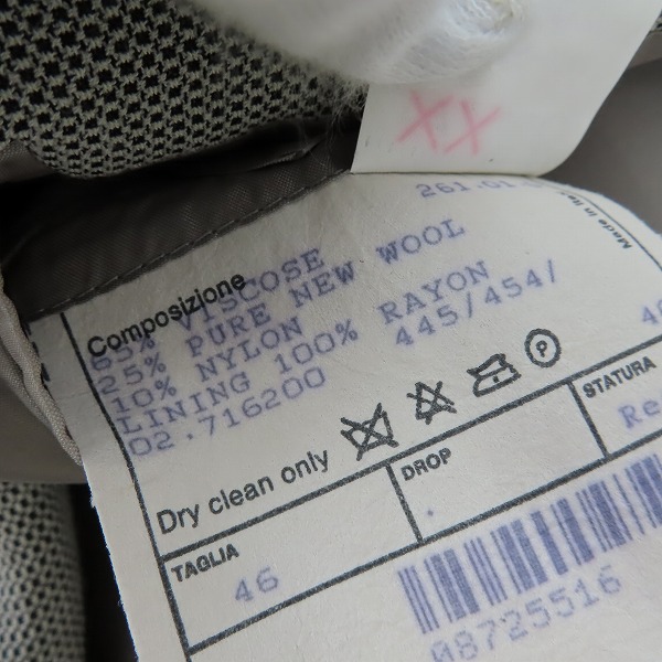 実際に弊社で買取させて頂いたGIORGIO ARMANI/ジョルジオ アルマーニ 総柄セットアップスーツ 46の画像 4枚目