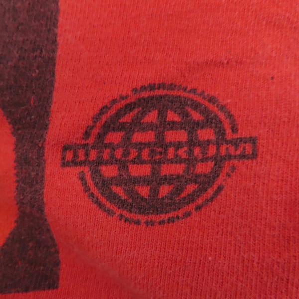 実際に弊社で買取させて頂いたThe Rolling Stones/ローリングストーンズ 90s ビンテージ WORLD TOUR 94/95 バンドTシャツ レッド×イエロー/XLの画像 7枚目