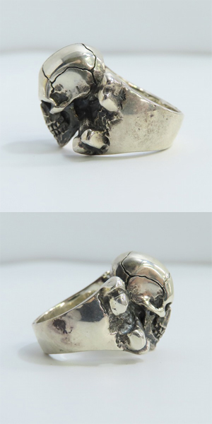 実際に弊社で買取させて頂いた【ギャラ付】CRAZY PIG/クレイジーピッグ LARGE 3D SKULL&CB ラージスカルスリィーディークロスボーンスカル リング/19号の画像 2枚目