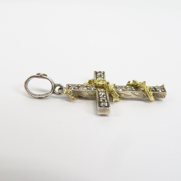 実際に弊社で買取させて頂いたLoree Rodkin/ローリーロドキン ラブ＆ヘイト 925/K18 クロストップの画像 3枚目