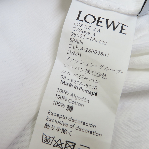 実際に弊社で買取させて頂いたLOEWE/ロエベ ワンポイント ロゴ刺繍 半袖Tシャツ/Sの画像 4枚目