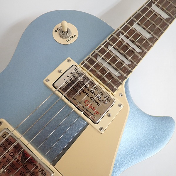 実際に弊社で買取させて頂いた★Epiphone/エピフォン Les Paul Standard/レスポール スタンダード メタリックブルー ギグケース付 の画像 4枚目