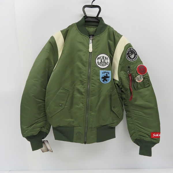 実際に弊社で買取させて頂いた【未使用】STUSSY×fragment design×ALPHA/ステューシー×フラグメント×アルファ 25周年記念 MA-1 フライトジャケット M