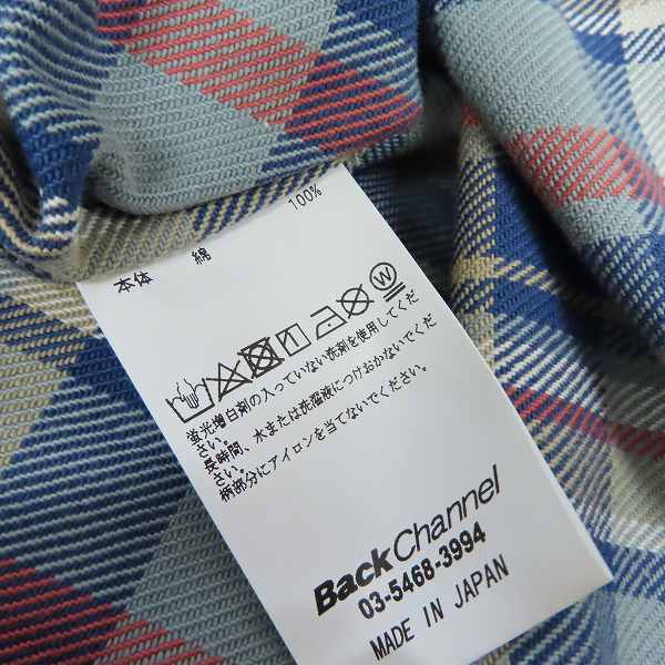 実際に弊社で買取させて頂いたBack Channel/バックチャンネル チェックシャツ/Mの画像 3枚目