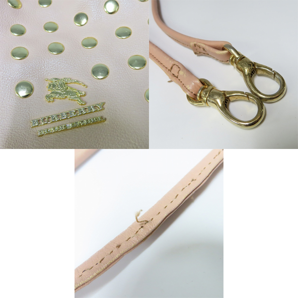 実際に弊社で買取させて頂いたBURBERRY BLUE LABEL /バーバリーブルーレーベル レザー巾着ショルダーバッグの画像 7枚目