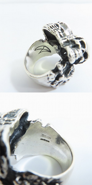実際に弊社で買取させて頂いた Crazy Pig Designs/クレイジーピッグ スリーワイズスカルリング THREE WISE SKULLS RING 指輪 21号の画像 7枚目