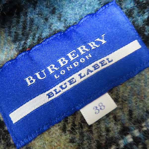 実際に弊社で買取させて頂いたBurberrys' BLUE LABEL/バーバリーブルーレーベル タータンチェック ショートコート/38の画像 2枚目