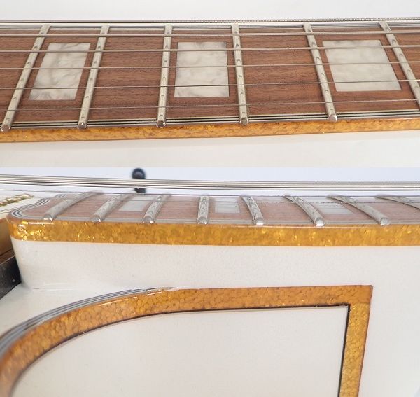 実際に弊社で買取させて頂いた★Epiphone/エピフォン Swingster Royale Pearl White タップスイッチ搭載 フルアコ エレキギター ソフトケース付の画像 3枚目