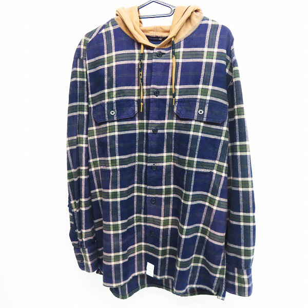 実際に弊社で買取させて頂いたDESCENDANT/ディセンダント チェック柄 フーディー 長袖シャツ/2