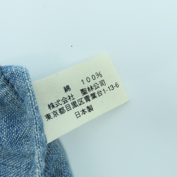 実際に弊社で買取させて頂いたBLUE BLUE/ブルーブルー デニム ウエスタンシャツ/0/XSの画像 4枚目