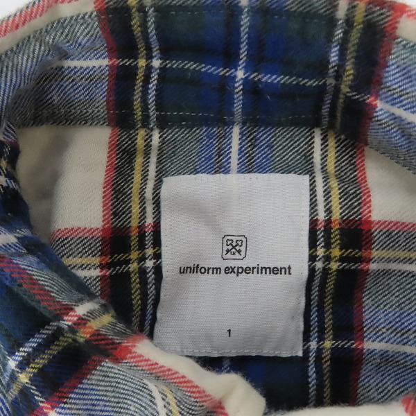 実際に弊社で買取させて頂いたuniform experiment/ユニフォームエクスペリメント BACK PRINT FLANNEL CH フランネルシャツ UE-123067/1の画像 2枚目
