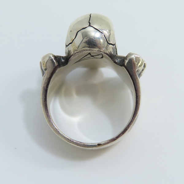 実際に弊社で買取させて頂いた【ギャラ付】CRAZY PIG/クレイジーピッグ LARGE 3D SKULL&CB ラージスカルスリィーディークロスボーンスカル リング/19号の画像 4枚目