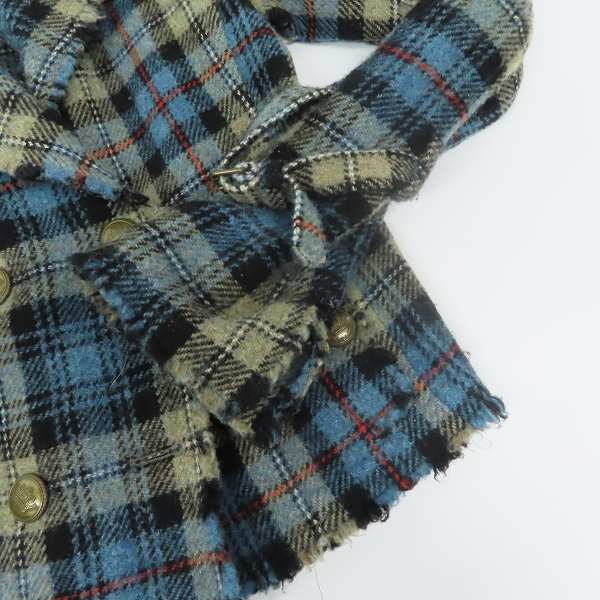 実際に弊社で買取させて頂いたBurberrys' BLUE LABEL/バーバリーブルーレーベル タータンチェック ショートコート/38の画像 7枚目